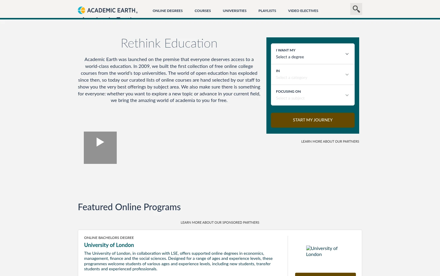 Academic Earth 页面快照